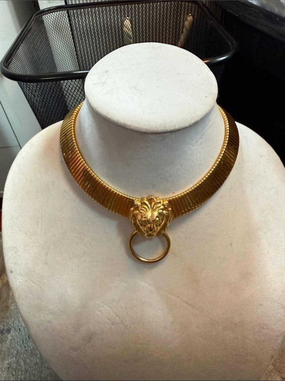 Statement Gold Lion Collar Necklace for Women
